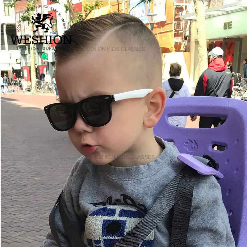 Sunglasses Kids Polarized Children Classic Brand Designer Eyeglasses Rivet TAC TR90 Flexible Safety 
