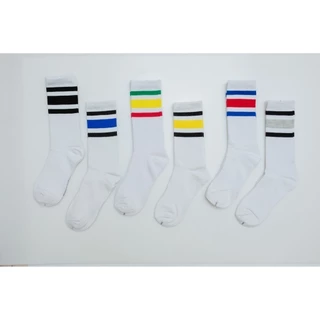 ถุงเท้าโอสคูล "ข้อยาวยาง 2,3,5 แถบ" ขนาด Free Size Old School Socks