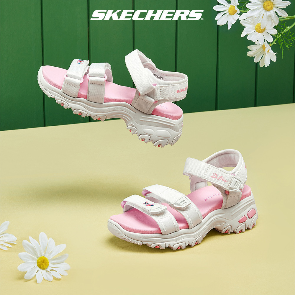 Skechers สเก็ตเชอร์ส รองเท้าแตะ เด็กผู้หญิง Sport D'Lites Sandals - 664134L-WHT