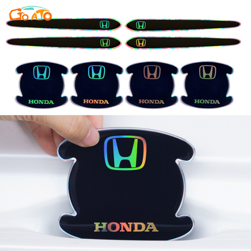 GTIOATO เลเซอร์ ฟิล์มกันรอยมือจับประตูรถยนต์ สติกเกอร์ประตูรถ สำหรับ Honda City Jazz HRV Civic Brio