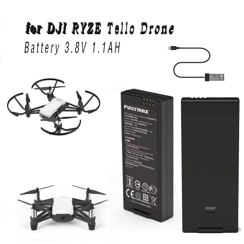 3.8โวลต์1100มิลลิแอมป์ชั่วโมงสำหรับ DJI Tello แบตเตอรี่เที่ยวบินอัจฉริยะแบตเตอรี่แพ็คแบตเตอรี่ลิเธีย