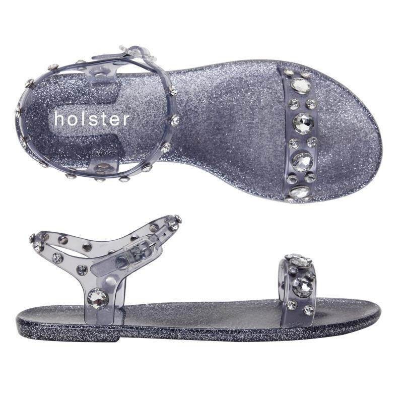 Holster Glitz Clear Midnight Blue Glitter HST219CMBG รองเท้าส้นแบนแบบรัดส้น