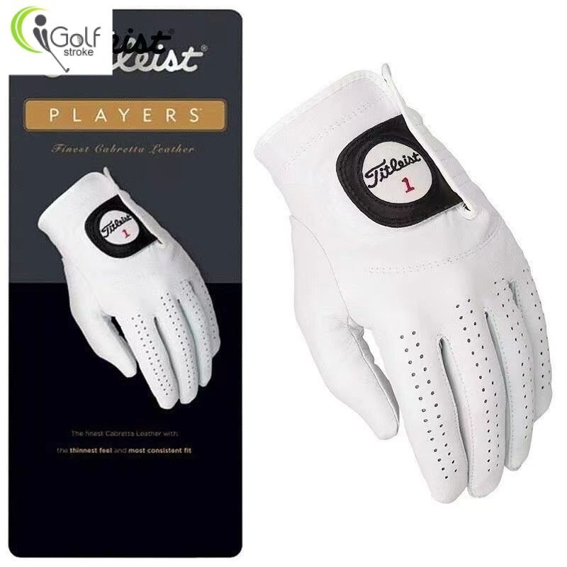 Titleistถุงมือกอล์ฟผู้ชายหนังแกะPlayersหนังแท้ใส่สบายระบายอากาศ GOLFมือซ้าย CRNP