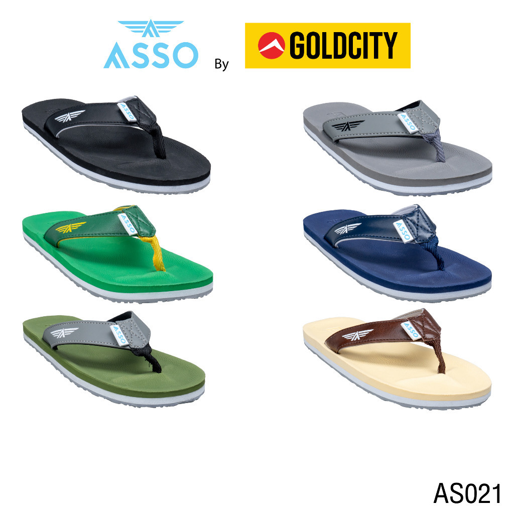 รองเท้าแตะ แบบหูคีบ พื้นยางพารา SIZE 37-45 ส่งตรงจากโรงงานแท้100% ASSO รุ่น AS021