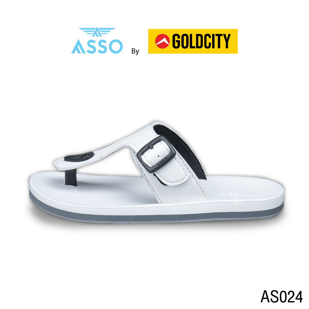 รองเท้าแตะ แบบสวม ใส่ สบาย พื้นยางพารา  SIZE 37-45 ส่งตรงจากโรงงานแท้100% ASSO รุ่น AS024