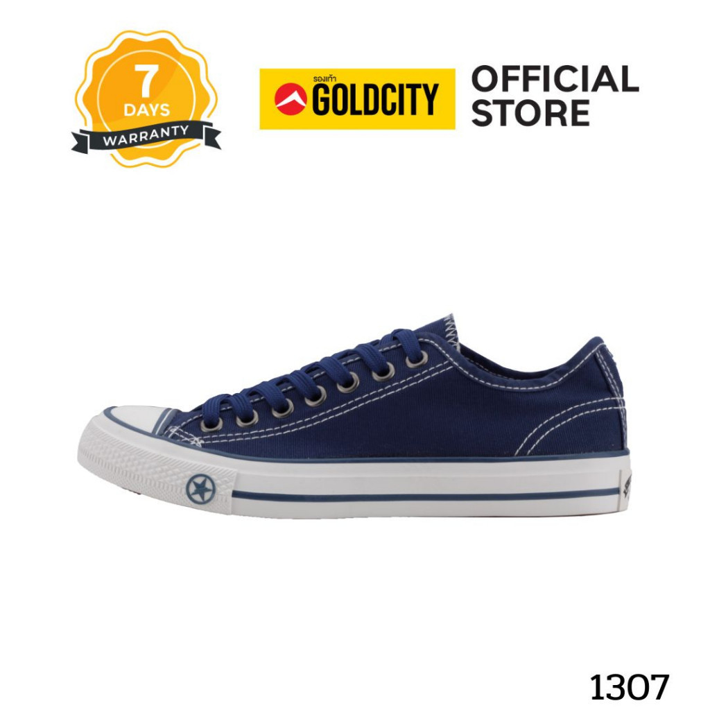 รองเท้าผ้าใบ ผูกเชือก  พื้นยางพารา SIZE 35-45 ส่งตรงจากโรงงานแท้100% GOLDCITY รุ่น 1307