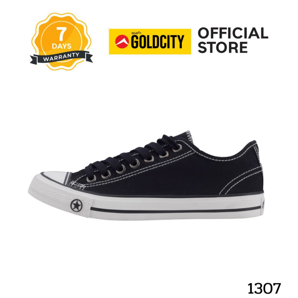 รองเท้าผ้าใบ ผูกเชือก  พื้นยางพารา SIZE 35-45 ส่งตรงจากโรงงานแท้100% GOLDCITY รุ่น 1307