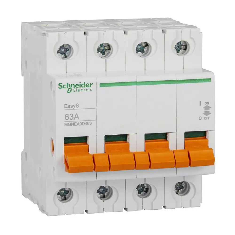 สวิตช์แยก EA9D AC 4P 63A 230/400V 50Hz จัดอันดับระยะเวลาสั้นทนต่อกระแส1.26 Ka ที่1S พิกัดแรงดันใช้งา