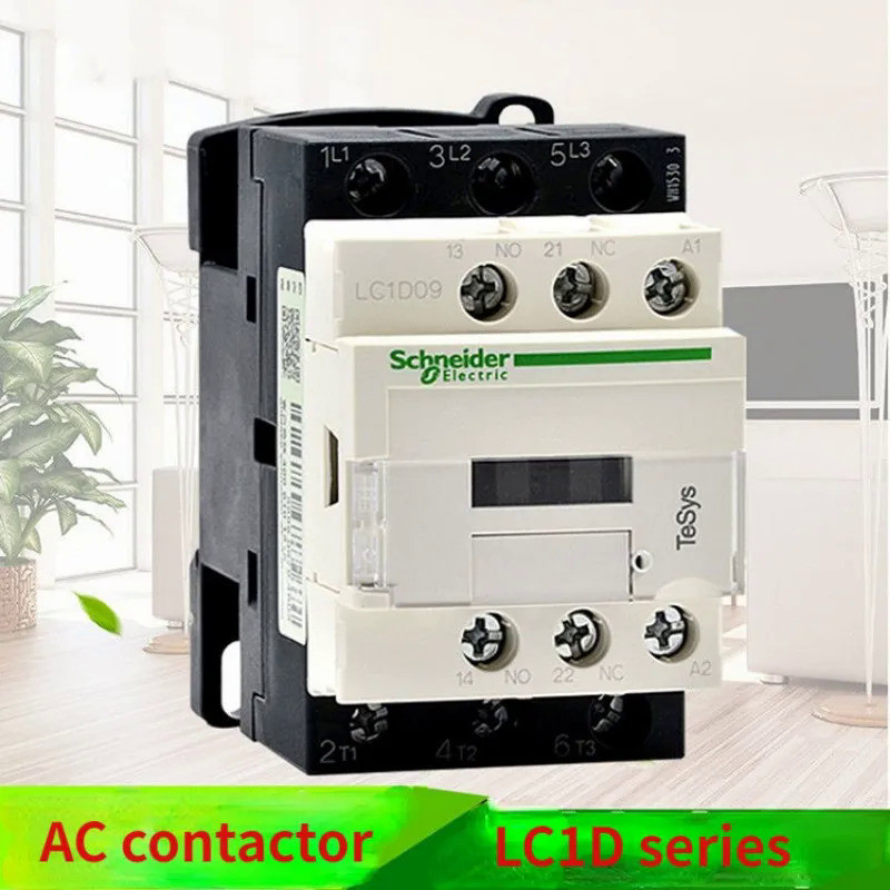 Schneider LC1D18 LC1D25 LC1D32 LC1D38 3P 50/60Hz Rail Mounted Contactor Switch Controller 24V 110V 2