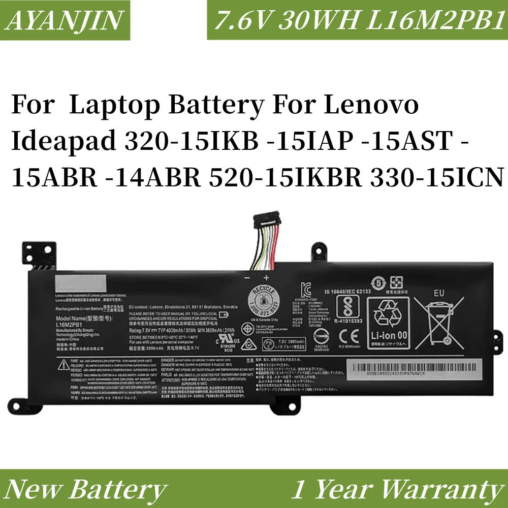 L16C2PB2 Laptop Battery For Lenovo IdeaPad 520-15IKB L16S2PB1 L16L2PB3 L16C2PB1 L17L2PF1 L17M2PB7 L1