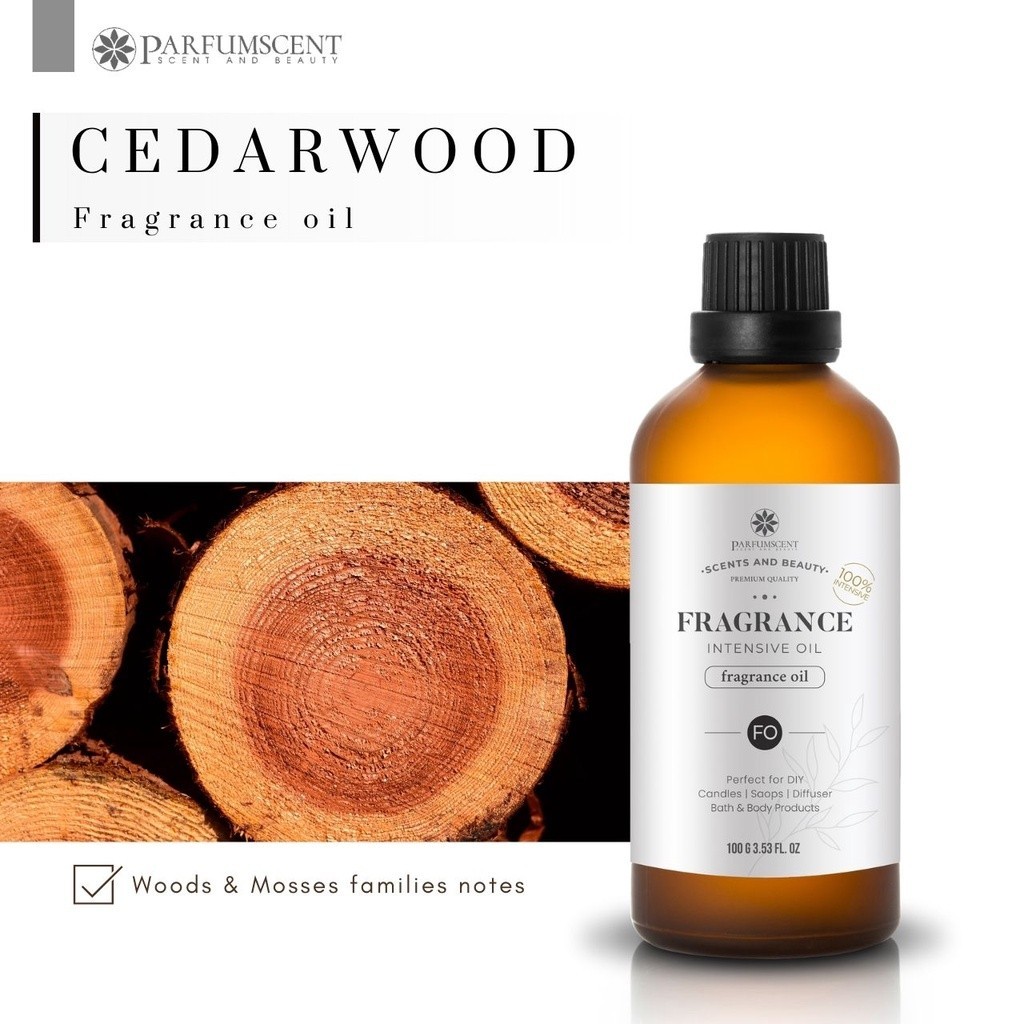PARFUMSCENT | Cedarwood Fragrance Oil กลิ่นซีดาร์ไม้แห้งอุ่นเรซินลุ่มลึก | สำหรับเบลนด์ | 13190112