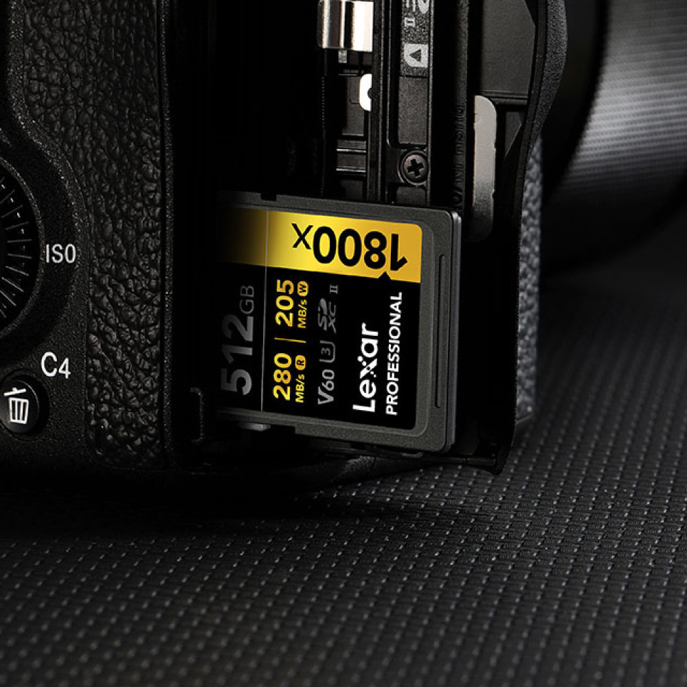 การ์ดหน่วยความจำ เอสดีการ์ด LEXAR SD1800X 256GB UHS-II U3 V60 SD CARD FULL-HD 3D 4K RW280/210MB/S (LSD1800256G) GOLD SERIES_5