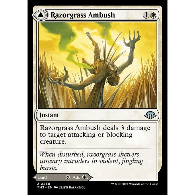 [Modern Horizons 3] - [MH3] - (U) -[Razorgrass Ambush // Razorgrass Field] -  [2024]
