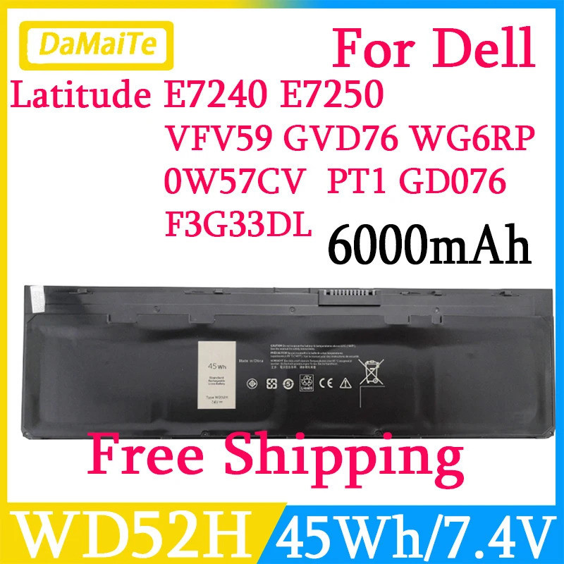 ใหม่ VFV59 W57CV แบตเตอรี่แล็ปท็อปสำหรับ DELL Latitude E7240 E7250 Series KWFFN J31N7 PT1 WD52H 0W57