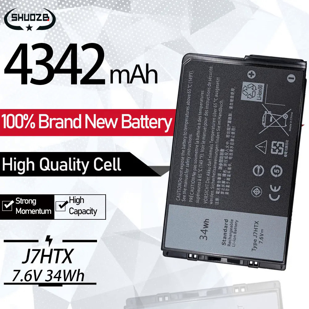 New J7HTX 7XNTR Laptop Battery For Dell Latitude 12 7202 7212 Rugged Tablet Battery 7.4V 34Wh 4342mA
