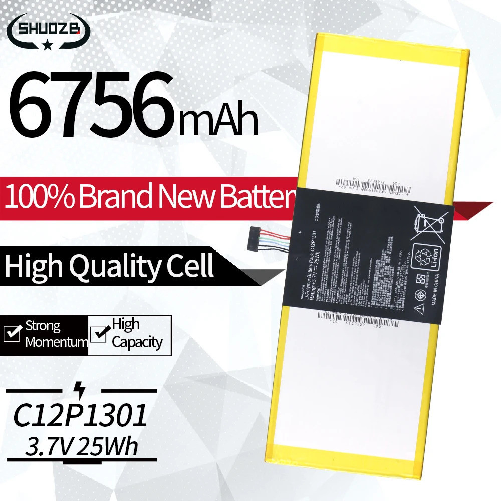 NEW C12P1301 Tablet Battery for ASUS for MEMO PAD K00A (ME302C) for MemoPad 10.1" TF303K 1B014A 3.7V