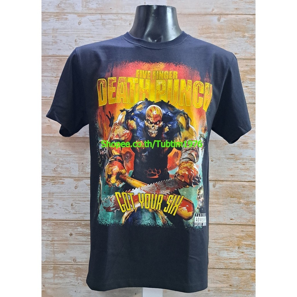เสื้อวง Five Finger Death Punch ลาย Got Your Six Album สไตล์วินเทจ Cotton 100% สีดำ FFD1918