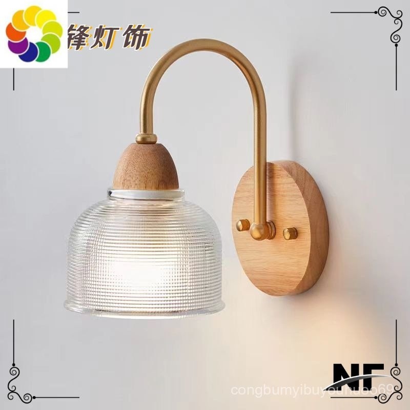 โคมไฟติดผนังข้างเตียงไม้สไตล์ญี่ปุ่นย้อนยุค Jiji B & B ทันสมัยเรียบง่ายทางเดินห้องนอนพื้นหลังผนังทาง