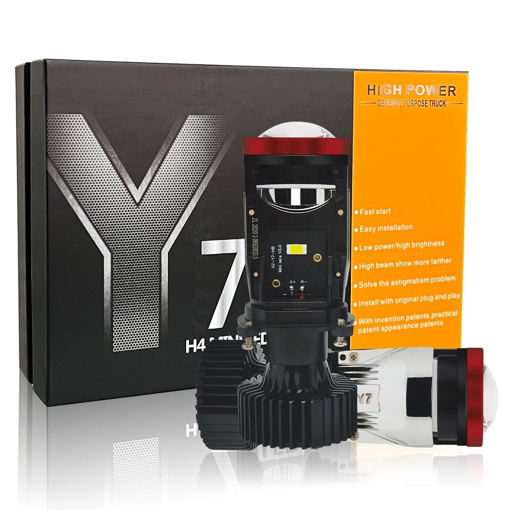 Sunshiny LED Headlights Y7 High Power With Lens Projector 100W 10000LM H1 H3 H4 H7 H11 9005 9006 900