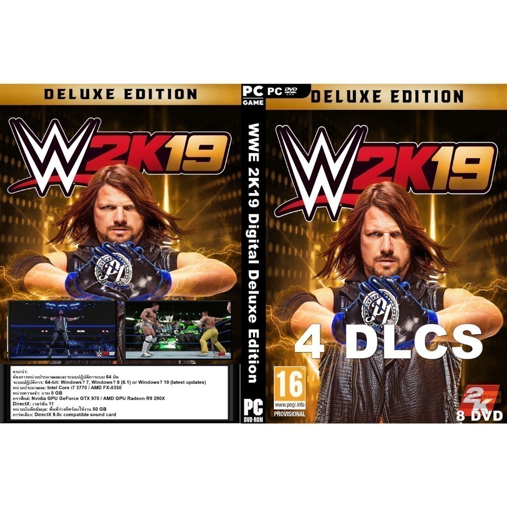 แผ่น Game PC WWE 2K19 Digital Deluxe Edition (8DVD)