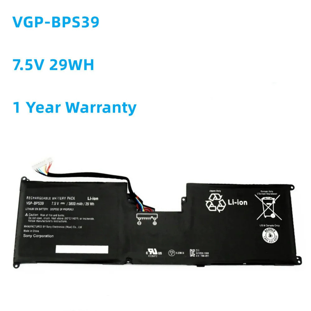 Sony laptop battery, VGP-BPS39, 7.5 v, 29w, SVT11213CT, SVT11215CGW, VGP-BPS39, new