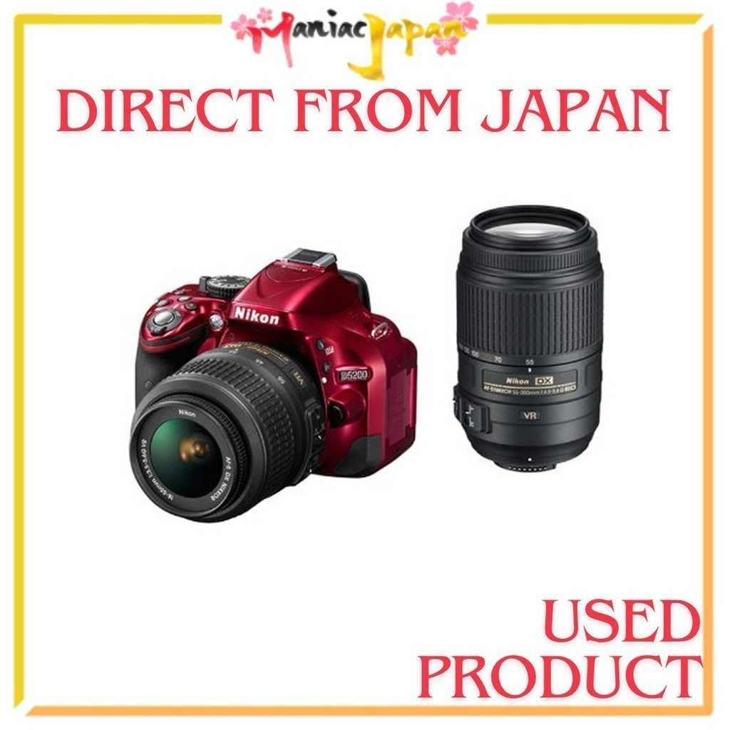 [ กล้องมือสองจากญี่ปุ่น ] [ กล้อง DSLR ] Nikon D5200 Double Zoom Kit AF-S DX NIKKOR 18-55mm f/3.5-5.