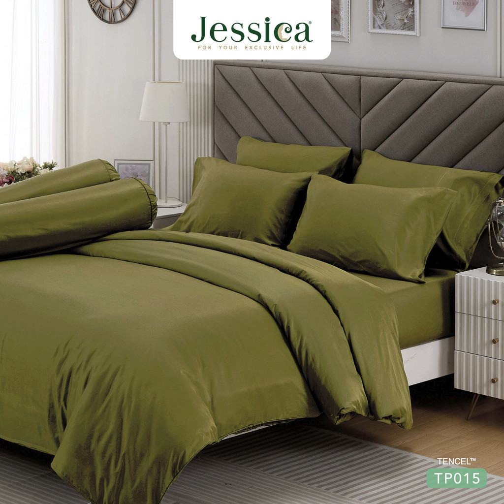 Jessica Tencel TP015  เจสสิก้า สีพื้น ชุดเครื่องนอน ผ้าปูที่นอน ผ้าห่มนวม ให้สัมผัสที่นุ่มลื่นดุจแพรไหม