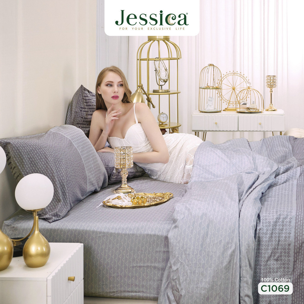 Jessica Cotton Silk Shine C1069 เจสสิก้า พิมพ์ลาย ชุดเครื่องนอน ผ้าปูที่นอน ผ้าห่มนวม ลวดลายได้อย่างสวยงาม – โปรปัง