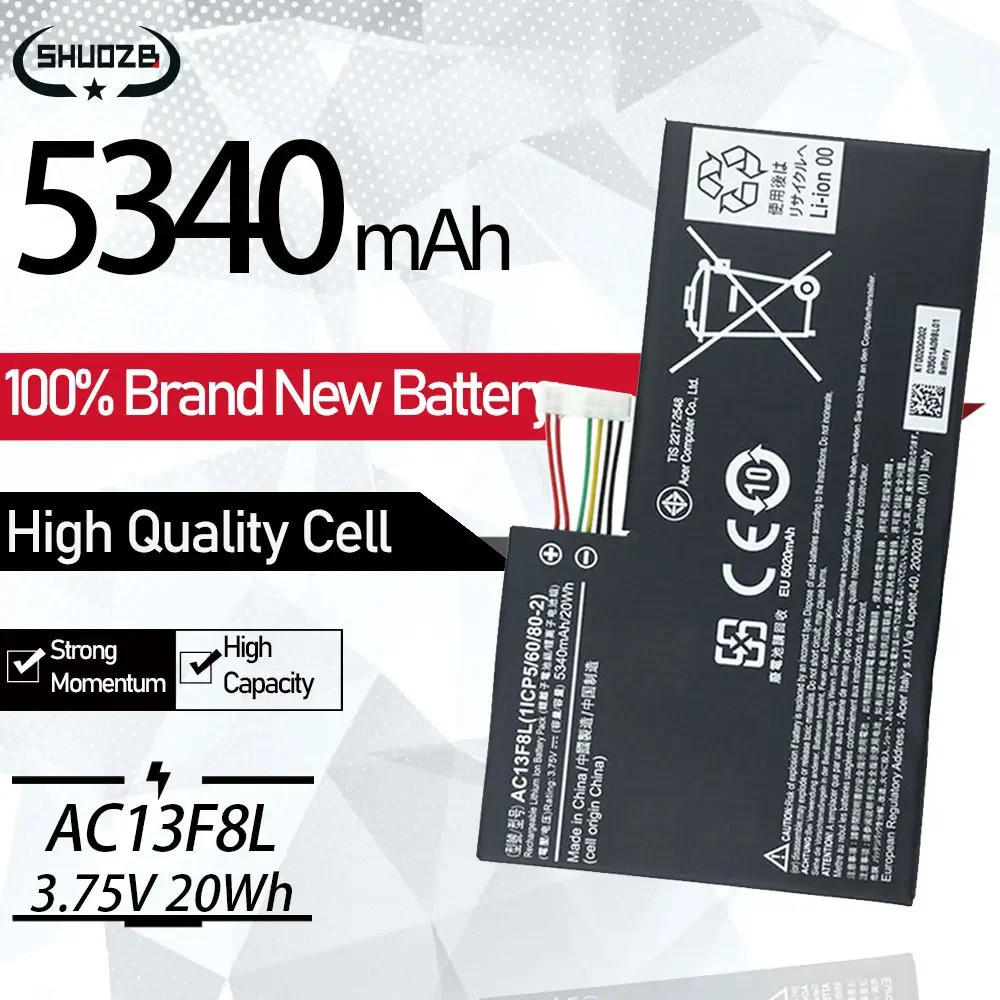 New AC13F8L AC13F3L Laptop Battery For Acer Iconia Tab A1-810 A1-811 W4-820 W4-820P A1-810-81251G01N