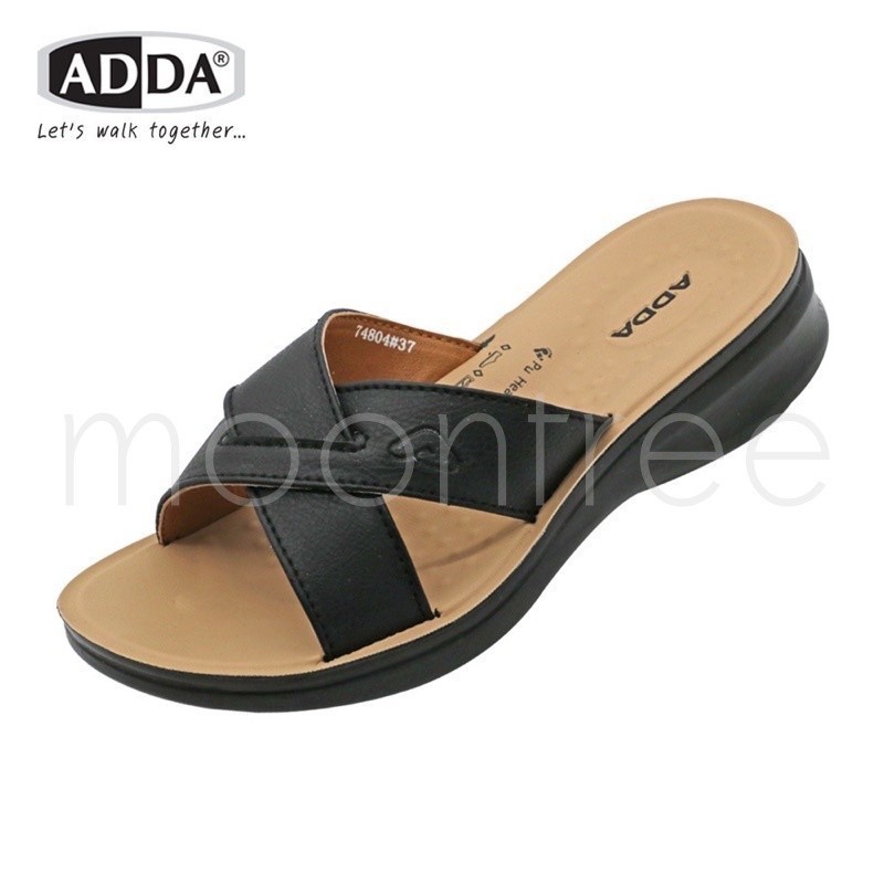🔥ADDA 74804 รองเท้าแตะลำลอง รองเท้าผู้หญิง ทรง ใส่สบาย พื้นนุ่ม 35-40 สี ดำ แดง ครีม น้ำตาล Moontree