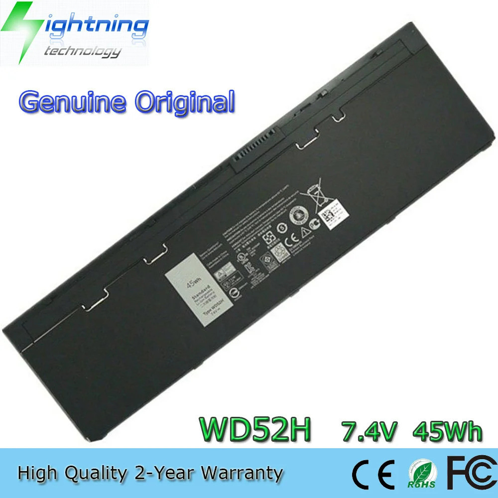 ใหม่ของแท้ WD52H 7.4V 45Wh แบตเตอรี่แล็ปท็อปสำหรับ Dell Latitude E7240 E7250 GVD76 451-BBFW KWFFN 45
