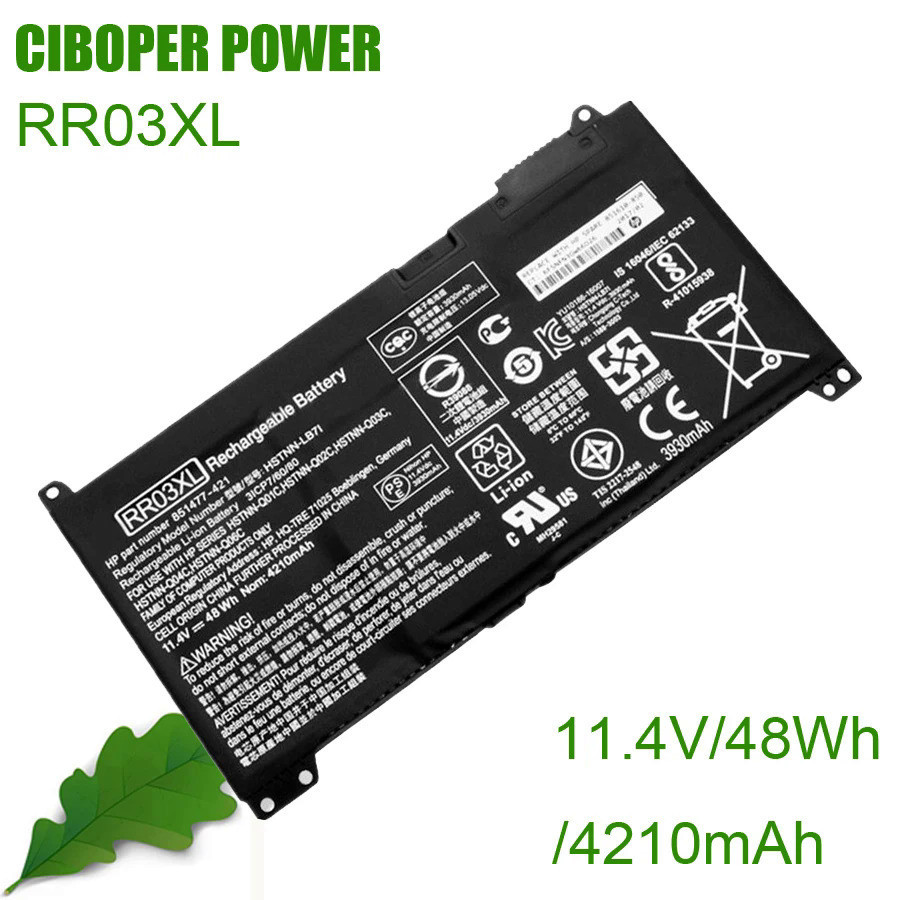 CP แบตเตอรี่แล็ปท็อปของแท้ RR03XL 11.4V/48WH4210MAH สำหรับ430 440 450 455 G4 Series HSTNN-LB7I HSTNN