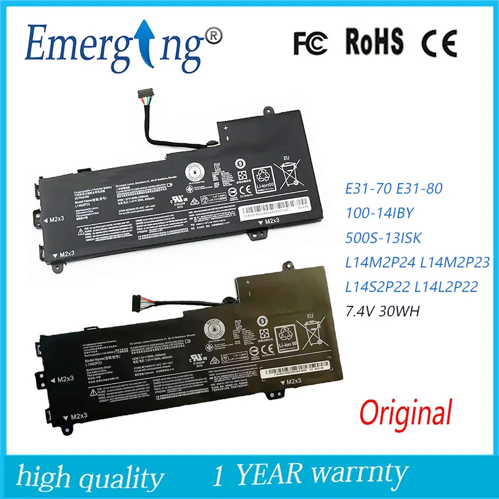7.4V 30WH แบตเตอรี่แล็ปท็อปเดิมสำหรับ Lenovo IdeaPad U31 U30 E31-80 E31-70 Series L14S2P22 L14M2P23 