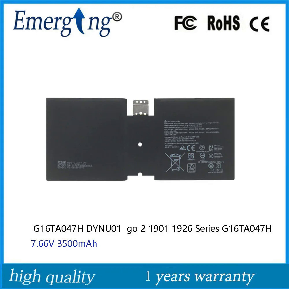 7.66V 3500MAh แบตเตอรี่แล็ปท็อป G16TA047H สำหรับ Microsoft Surface Go 2 1901 1926 Series G16TA047H