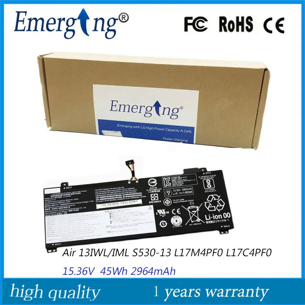 15.36V L17M4PF0แบตเตอรี่เดิมสำหรับ Lenovo Ideapad S530 Air 13 13IWL /Iml S530-13
