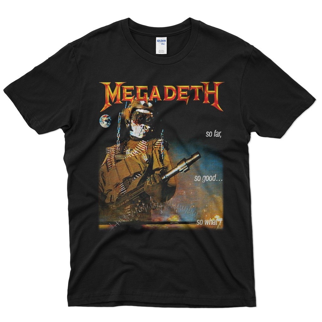 【COD】Top Quality Metal Rock Band Shirt Custom Print Streetwear Megadeth So Far, So Good, So What T s