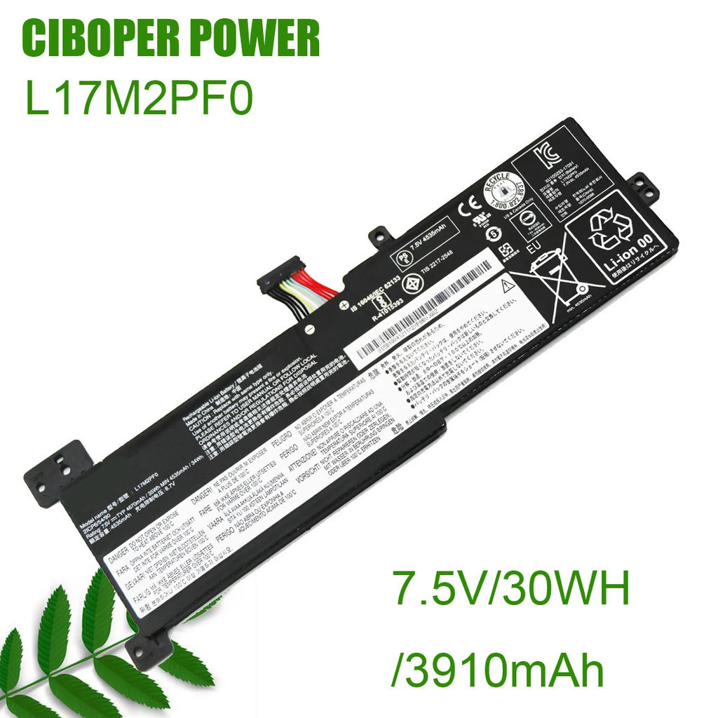 CP แบตเตอรี่แล็ปท็อป L17M2PF0 7.5V 30WH/3910MAh L17L2PF0 L17M2PF1 L17M2PF2สำหรับ IdeaPad 330G 330-15