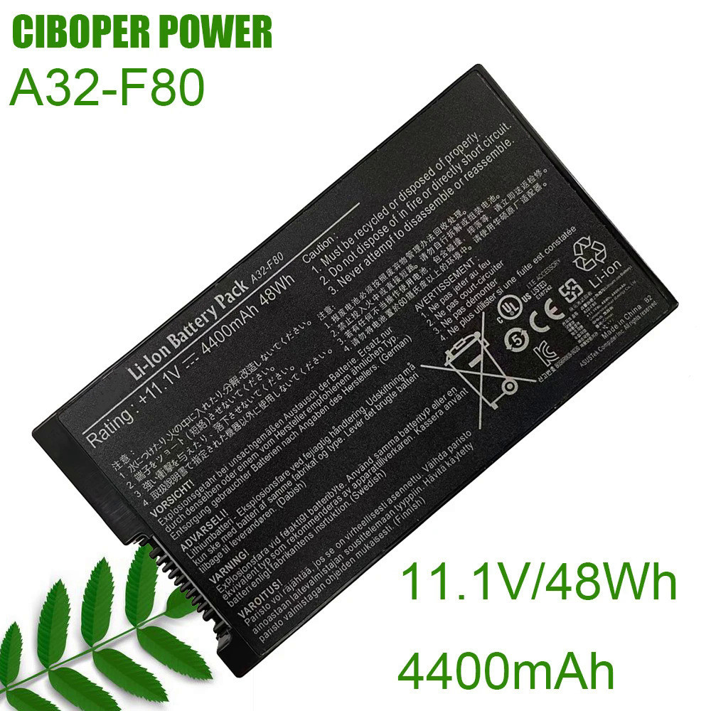 CP Original แบตเตอรี่แล็ปท็อป A32-F80 11.1V 48Wh/4400MAh สำหรับ A32-F80A A32-F80H F8 F80 N80 F80L F8