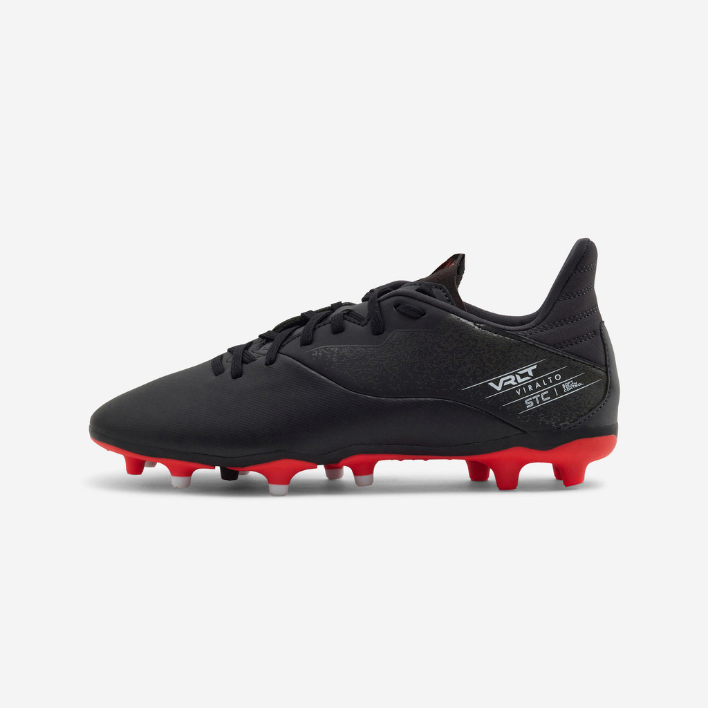 KIPSTA - รองเท้าฟุตบอลพื้นรองเท้า FG รุ่น Viralto I (สีดำ/แดง) - Football Boots Viralto I FG - Black