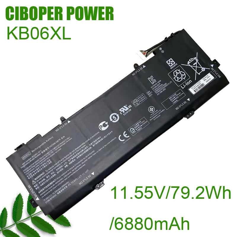 CP แบตเตอรี่ KB06XL 79.2WH/6880MAh สำหรับ Spectre X360 15-BL002XX Z6K96EA HSTNN-DB7R Z6K99EA Z6L00EA