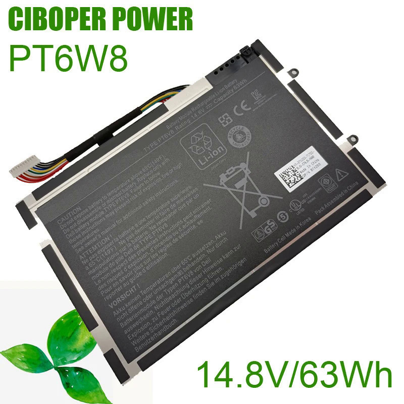 CP แบตเตอรี่แล็ปท็อป63Wh สำหรับ Alienware M11x M14x R1 PT6V8 PT6V8 P18G 08P6X6 KR-08P6X6,,R3,KR-08P6