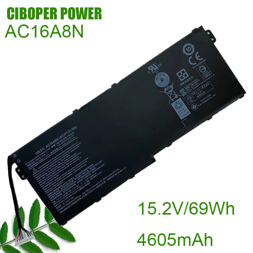 CP Original แบตเตอรี่แล็ปท็อป AC16A8N 15.2V/69Wh/4605MAh สำหรับ Aspire V17 V15 Nitro VN7-593G VN7-79