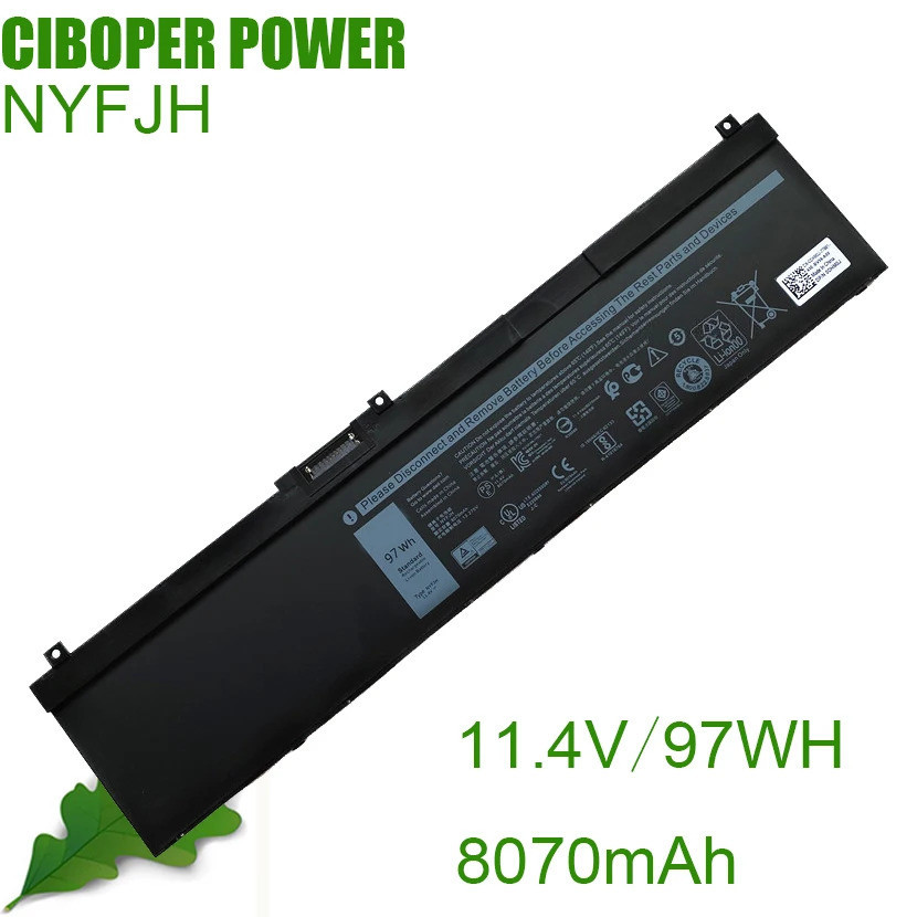 CP Original แบตเตอรี่แล็ปท็อป5TF10 7M0T6 NYFJH 11.4V/97Wh/8070MAh สำหรับ Precision 7530 0WMRC77I 754