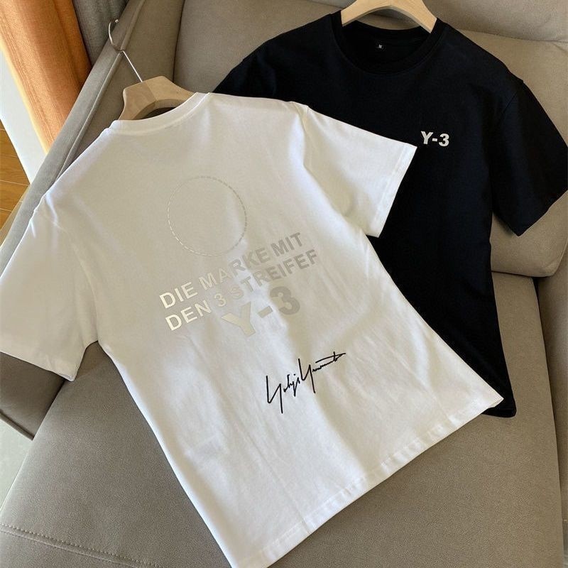 【COD】ADDS y-3 Yohji Yamamoto y3 printed cotton short-sleeved 22 summer new tide brand casual men and