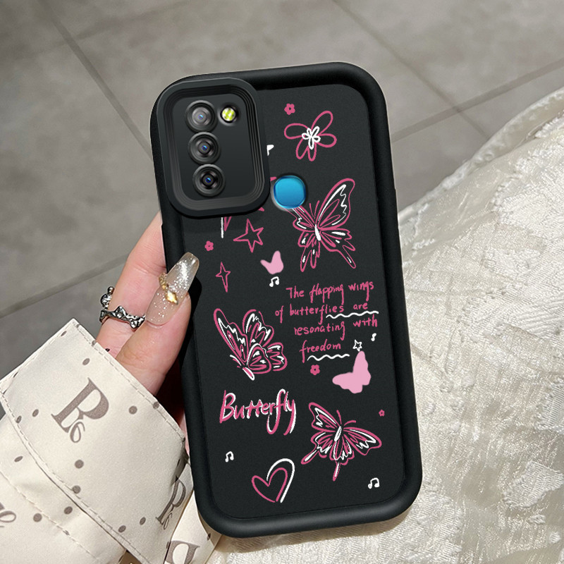 เคสสำหรับ Infinix Smart 5 Hot 10 Lite เคสครอบป้องกันลูกผีเสื้อสวย
