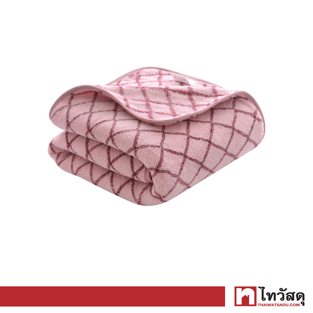 KASSA HOME ผ้าขนหนูเช็ดตัว Jacquard Fleece รุ่น SH7576-T19B-RD ขนาด 69 x 137 ซม. สีแดง