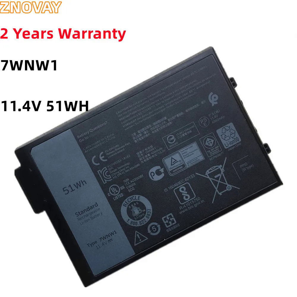 ZNOVAY DMF8C 11.4V 51WH แบตเตอรี่แล็ปท็อปสำหรับ Dell Latitude 7424 5420 5424 5420ทนทาน P85G001 P86G0