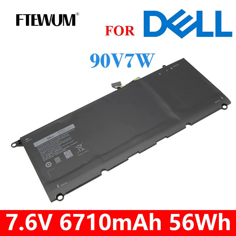 90V7W 56Wh 7.6V 4 Cells แบตเตอรี่แล็ปท็อปสำหรับ Dell XPS 13 9343 XPS13 9350 13D-9343 P54G 5K9CP RWT1