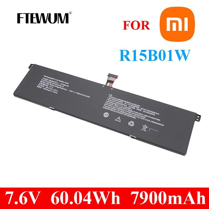 แบตเตอรี่แล็ปท็อป R15B01W 7.6V 60.04Wh 7900MAh สำหรับ Xiaomi Pro 15.6 "Series Notebook GTX TM1701 17
