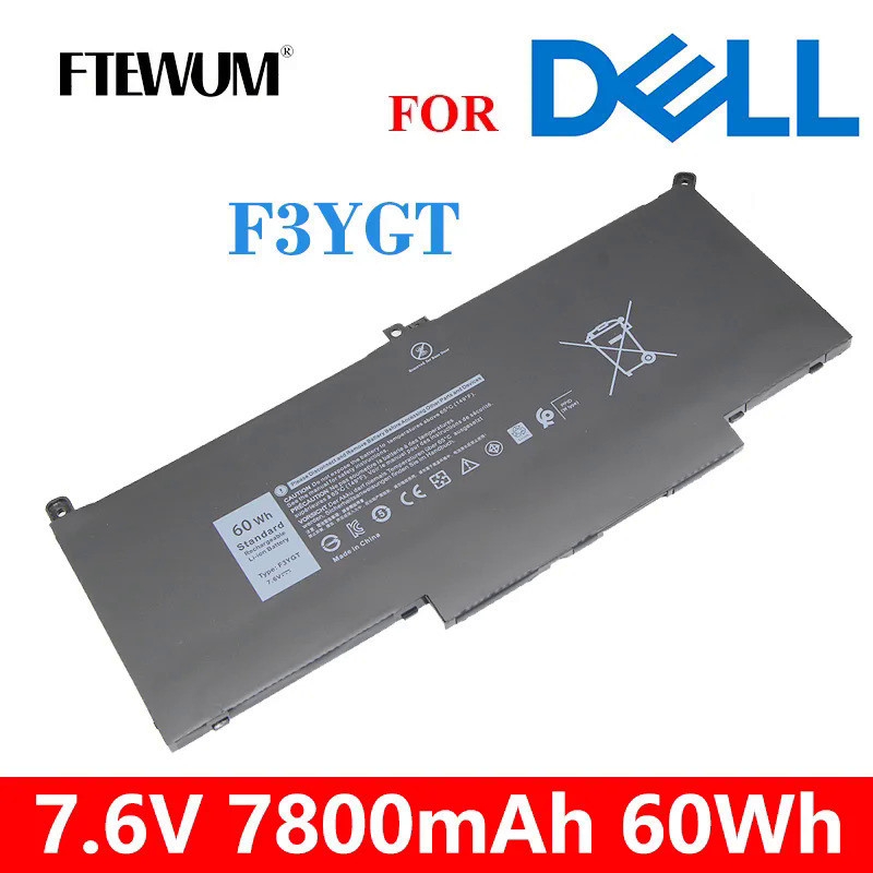 F3YGT 7.6V 4 Cells แบตเตอรี่แล็ปท็อปสำหรับ Dell Latitude 7480 12 13 7000 7280 7290 E7280 E7290 E7380